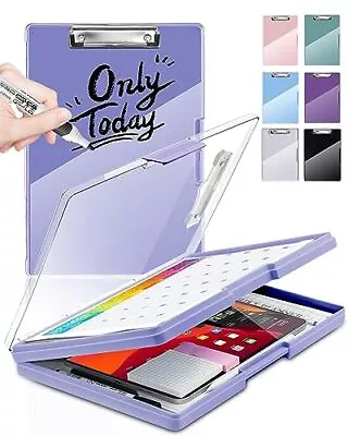 Heavy Duty Clearview Clipboard Folder File Case With 2 Storage And Pen Holder • $22.30