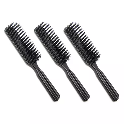 (3 Pack) 6  Pocket Plastic Handle Nylon Bristle Brush Hair Comb Designed For All • $10.06