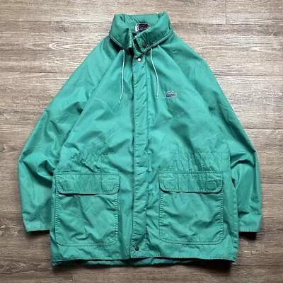 Vintage Lacoste IZOD Jacket Green 90s Full Zip Collared Large L • £40