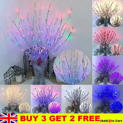 £7.19 • Buy 20 LED Tree Branch LED Light Battery Powered Decor Willow Twig Branch Lights UK