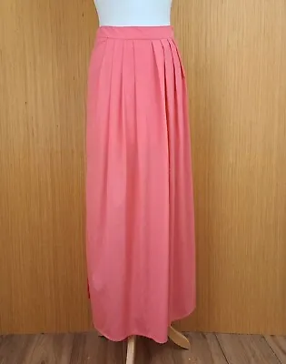 £12.99 • Buy BUTTERFLY Maxi Skirt Coral Pink Satin Lightweight Pleated Matthew Williamson UK8