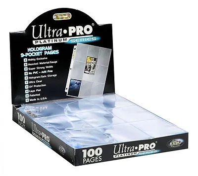 100 X ULTRA PRO PLATINUM SERIES 9 POCKET CARD SLEEVES PAGES SEALED BOX AFL MTG • $38.95