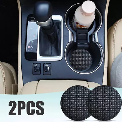 Black Car Interior Cup Holder Anti-Slip Insert Coasters Pad Cup Woven Mat Parts • $5.13