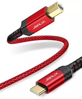 USB B To USB C Printer Cable 10ft Nylon Braided USB C MIDI Cable Compat... • $22.50