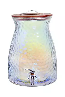 Hammered Gloss Glass Beverage Dispenser 2 Gallon Capacity • $20.31