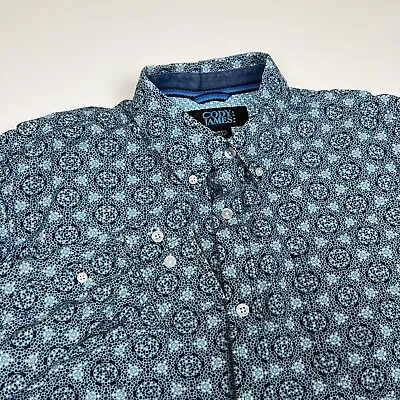 Cody James  Core Button Down Shirt Paisley Mens Small Blue Long Sleeve • $15.99