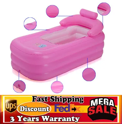$46.01 • Buy Inflatable Adult PVC Folding Portable Blow Up Bathtub Bath Tub Spa Warm Air Pump