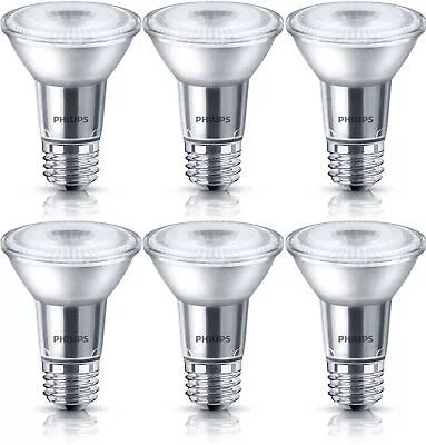 Philips PAR20 LED 50W Equiv. Bright White Bulb 6 Pack Glass Housing 467647 • $14.99