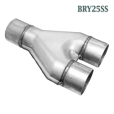 Y-Pipe 2 1/2  Single X 2.5  Dual Stainless Exhaust Adapter Connector Coupling • $33.45