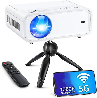 Projector 15000 Lumens 1080P LED 4K Mini 5G WiFi Video Home Theater Cinema HDMI • $43.59