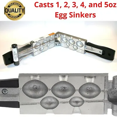 Egg Sinker Mold 1-2-3-4-5 Oz Shore Fishing Weight Easy Pouring Lead Salt Water • $112.86