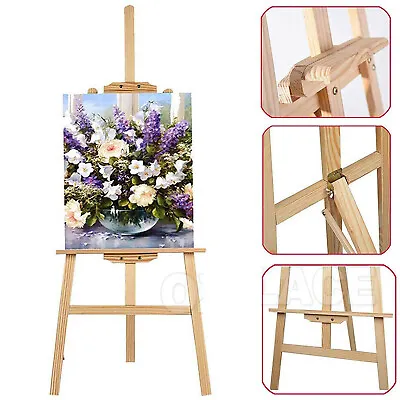 Folding Wood Easel Wood Artist Easels Display Stand Art Painting Canvas Tripod • £14.07