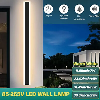 LED Wall Light Sconce Waterproof Outdoor Modern Lamp Exterior Lights Long Strip • £28.99