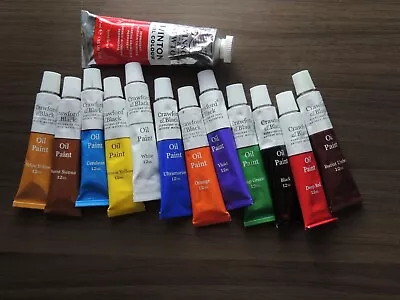 Crawford And Black 12ml Tubes Oil Paint Mixed Colours 1 Winton Alizarine Crimson • £10