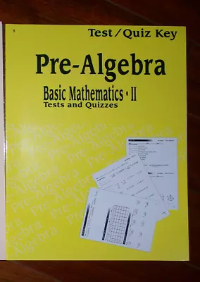 A Beka Book Grade 8 Basic Mathematics II Pre-Algebra Tests/Quiz Key • $5