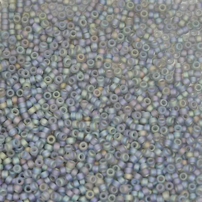 8.2g Rocailles Miyuki Seed Beads - 15/0 - Matte Grey AB (152FR) S0334 • £4.79