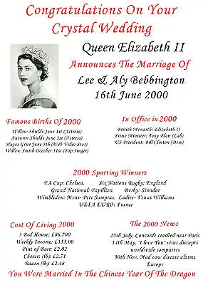 £3.99 • Buy Personalised Parchment Ruby Pearl Golden Diamond Wedding Anniversary Scroll