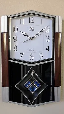 Melodies In Motion Pendulum Wall Clock-6123 White • $56