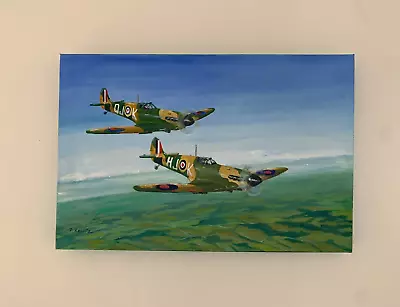 £24.99 • Buy P.Kewitz -Original Spitfire Jet Oil On Canvas Painting