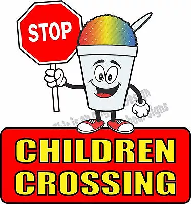 Stop Children Crossing Vinyl Decal 14  Concession Ice Cream Food Truck Cart • $16.99