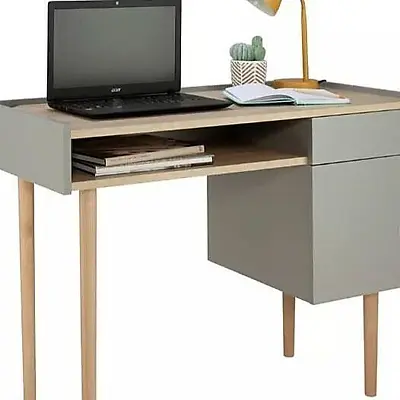 Habitat Skandi 1 Drawer Desk -Oak Effect And Grey. • £120