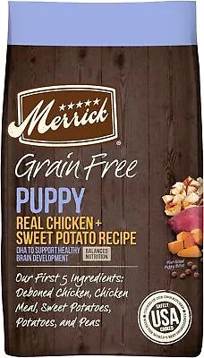 Merrick Dry Puppy Food Real Chicken And Sweet Potato Grain Free Dog Food Recipe • $60.97