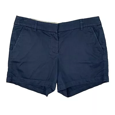 J Crew Chino Shorts Womens 8 Navy Blue Cotton Flat Front Classic 5 Inch Walking • $15.25