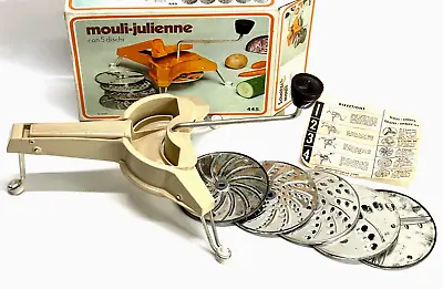 Vintage Schnitzel Mouli-Julienne 5 Disc Slicer Shredder Grater 445 France W/ Box • $32.99