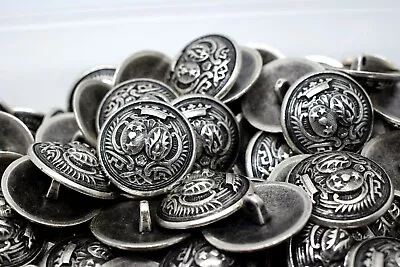 18-25mm Big Large Special Coat Of Arms Antique Silver Italian Metal Buttons Sew • £3.30