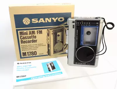 Sanyo M1780 Mini AM/FM Cassette Recorder W Box / As Is • $34.99