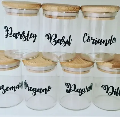 £3.50 • Buy Herbs & Spices Jar Labels Kitchen Pantry Storage Labels Minimalist Black & White