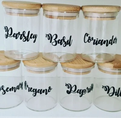 £3.50 • Buy Herbs & Spices Jar Labels Kitchen Pantry Storage Labels Minimalist Black & White