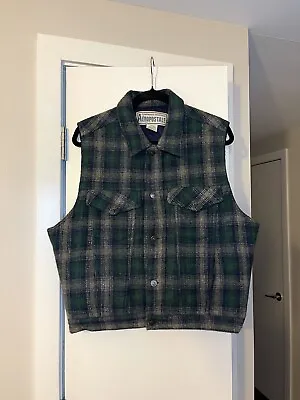 Vintage 90s Aeropostale Wool Blend Plaid Vest Adult Men S Padded • $24.97