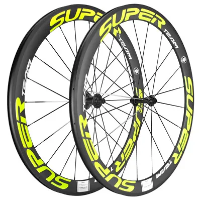 $340.10 • Buy 700C 50mm Carbon Wheels 23mm Wide V Shap Clincher Road Bike Race Carbon Wheelset