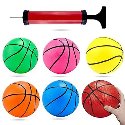 6 Pack Mini Basketball With Pump For Kids Indoor Outdoor Pool Balls • $14.92