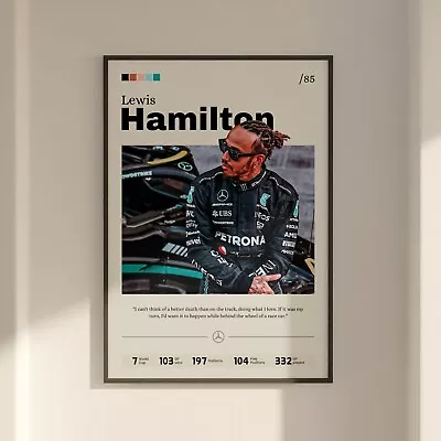 Lewis Hamilton Poster Mercedes Print Fan Gift Hamilton Formula 1 Print Art • $29.90