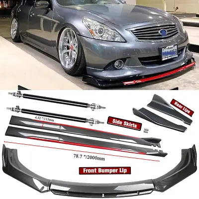 For Infiniti G37 Coupe Front Rear Bumper Lips Side Skirt Extension Carbon Fiber • $169.99