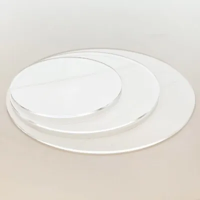 Cake Board 6 To 10  Reusable 2x Clear Glossy Acrylic Round Disk Board Decoration • £22.99