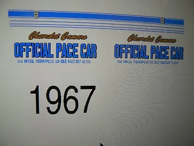 1967  Indy Pace Car Decals  1:24 Custom • $12.99