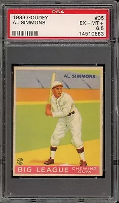 1933 Goudey Baseball #35 Al Simmons PSA 6.5 • $1850