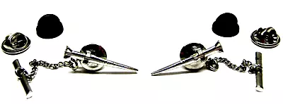 Lot Of 2 Silver Vintage Space Rocket Lapel Pins Military Missiles Tie & Hat Pins • $22.50