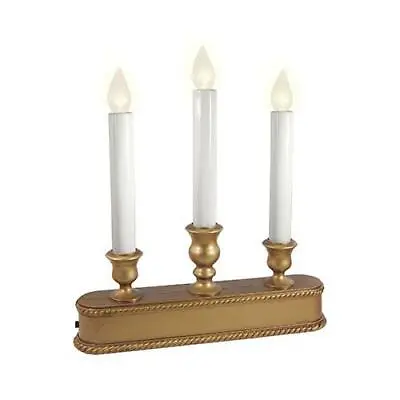 Christmas LED 3-Light Candolier Battery-Operated Gold 10-In. • $17.99