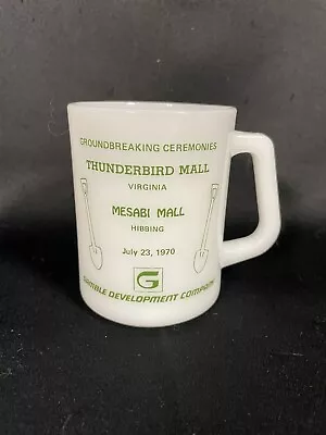 Vintage Federal Glass Promo Coffee Mug Thunderbill Mall Virginia Milk Glass • $19.99