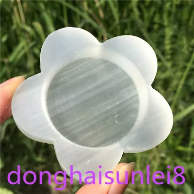 2.3  Natural Selenite Stone Petals Ashtray Quartz Crystal Candlestick 1pc-2 • $14.40