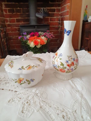 £4.95 • Buy Aynsley Cottage Garden Trinket Box + Bud Vase