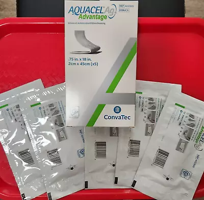 5 Pcs ConvaTec Aquacel AG Advantage Silver Antimicrobial Dressing 0.75 X18  2024 • $23.99