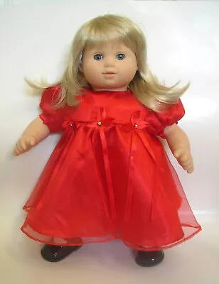 RED Satin Dress W/Bows For American Girl Bitty Baby Or TWIN (OUTFIT ONLY) • $25.63