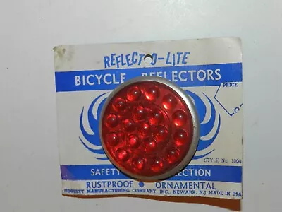 VTG NOS BICYCLE REFLECTOR EMBOSSED REFLECT-O-LITE 1960s 70s • $10