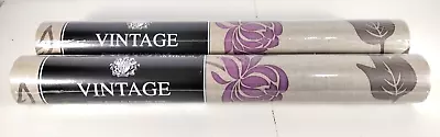 2 Rolls Arthouse Vintage Classic Wallpaper Riva Motif Plum Pattern No 530908 • £9.99