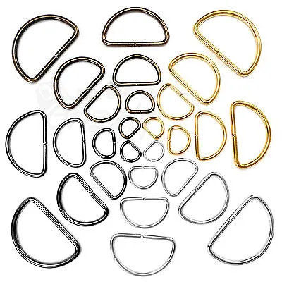 £6.49 • Buy D Rings Metal Loops Buckles 10 15 20 25 30 35 40 50 Mm Webbing Bag Straps Dog